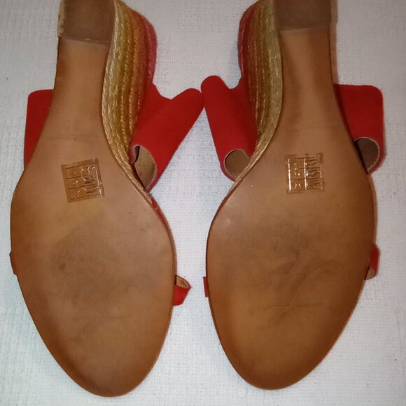 Free People Glorieta Red Strappy Wedge Slides Women’s Size 39 US Size 8 - 8.5 - Picture 10 of 15